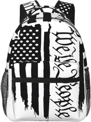 We the People American Flag Casual Backpacks Sport Backpack Travel Rucksack Canvas Daypack Workout Bags with Pockets for Gym Working Hiking