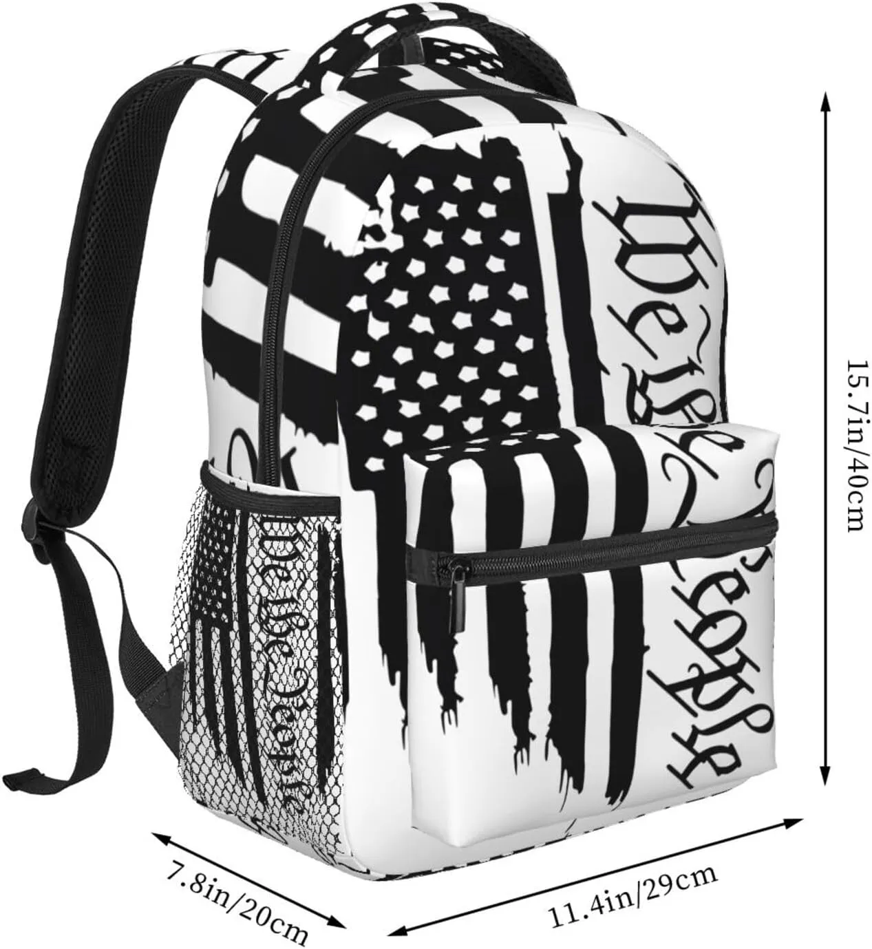 We the People American Flag Casual Backpacks Sport Backpack Travel Rucksack Canvas Daypack Workout Bags with Pockets for Gym Working Hiking