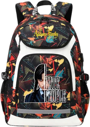 Wear Resistant Travel Bag Novelty Canvas Knapsack Multifunction Large Capacity USB Backpack