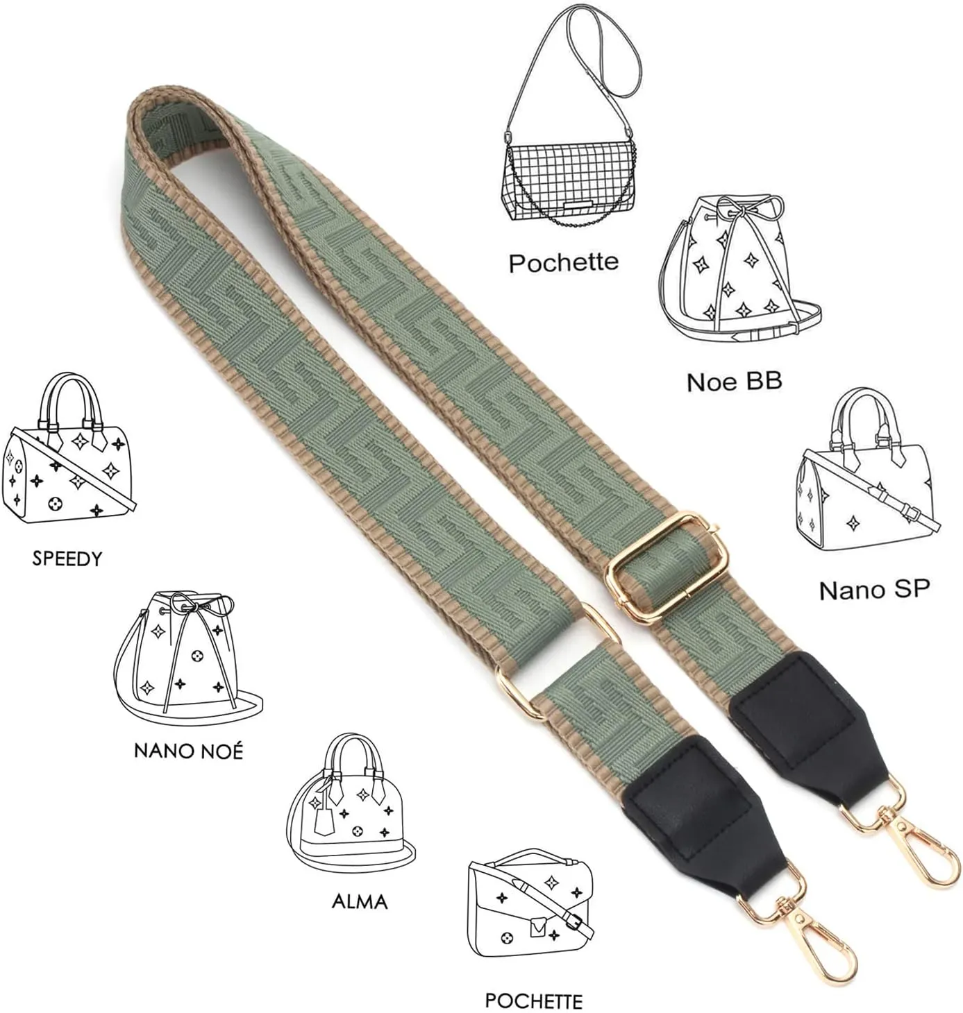 Wide Shoulder Strap Adjustable Shoulder Straps Purse Strap Crossbody Canvas Bag Handbag Replacement Shoulder Straps