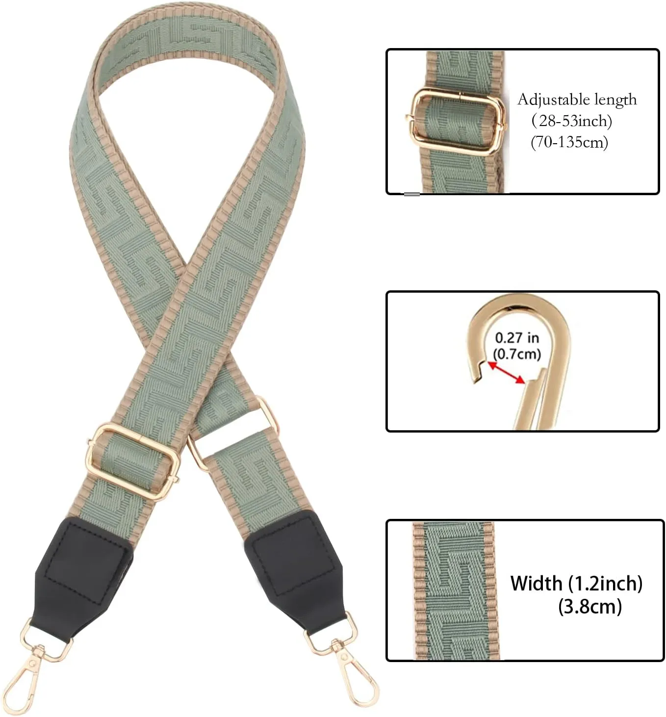 Wide Shoulder Strap Adjustable Shoulder Straps Purse Strap Crossbody Canvas Bag Handbag Replacement Shoulder Straps