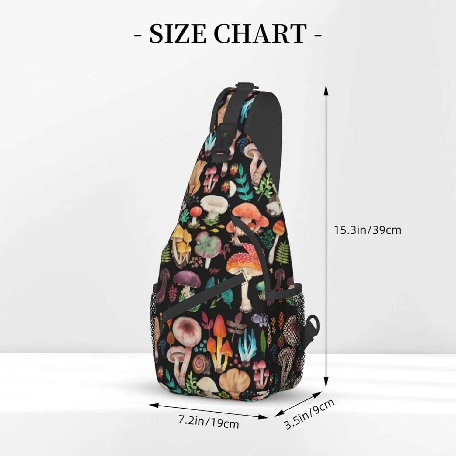 Wild Mushroom Sling Bag,Multipurpose Crossbody Backpack Shoulder Chest Bag for Women Men Travel Hiking Daypack