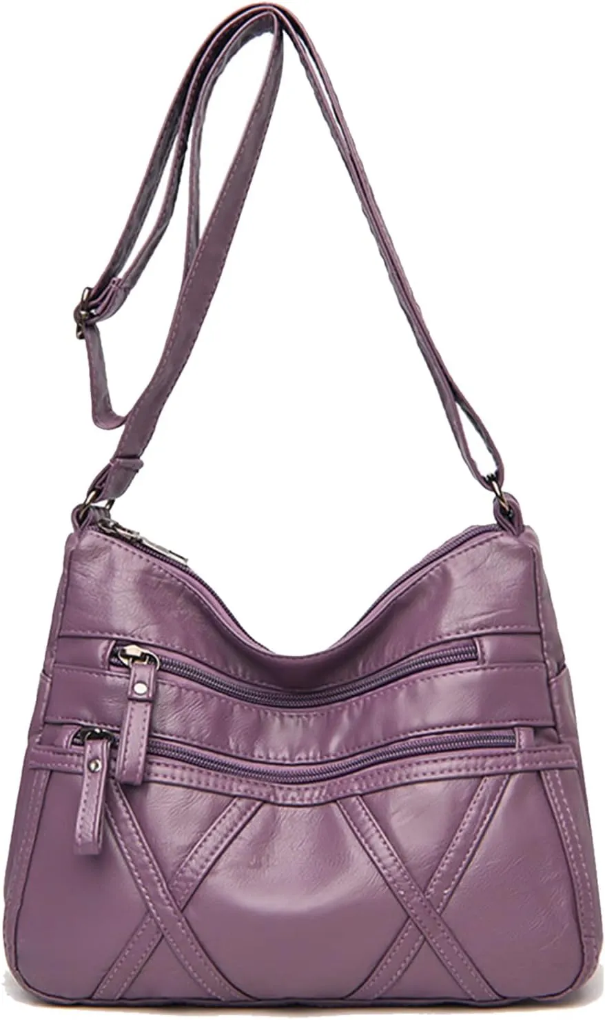 WITERY Women Soft PU Leather Crossboby Bag - Lightweight Multi-Pocket Shoulder Bag Pocketbooks Ladies Medium Purses Handbag