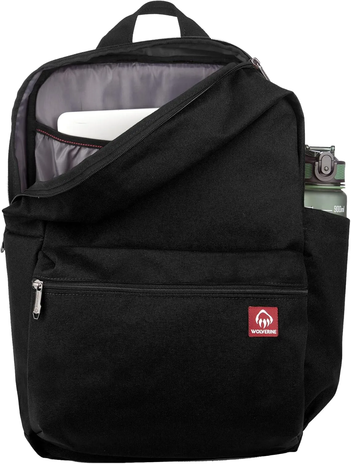 WOLVERINE Lightweight, Water Resistant Rugged Laptop Backpack for Travel or Work, Classic-Black, 24L