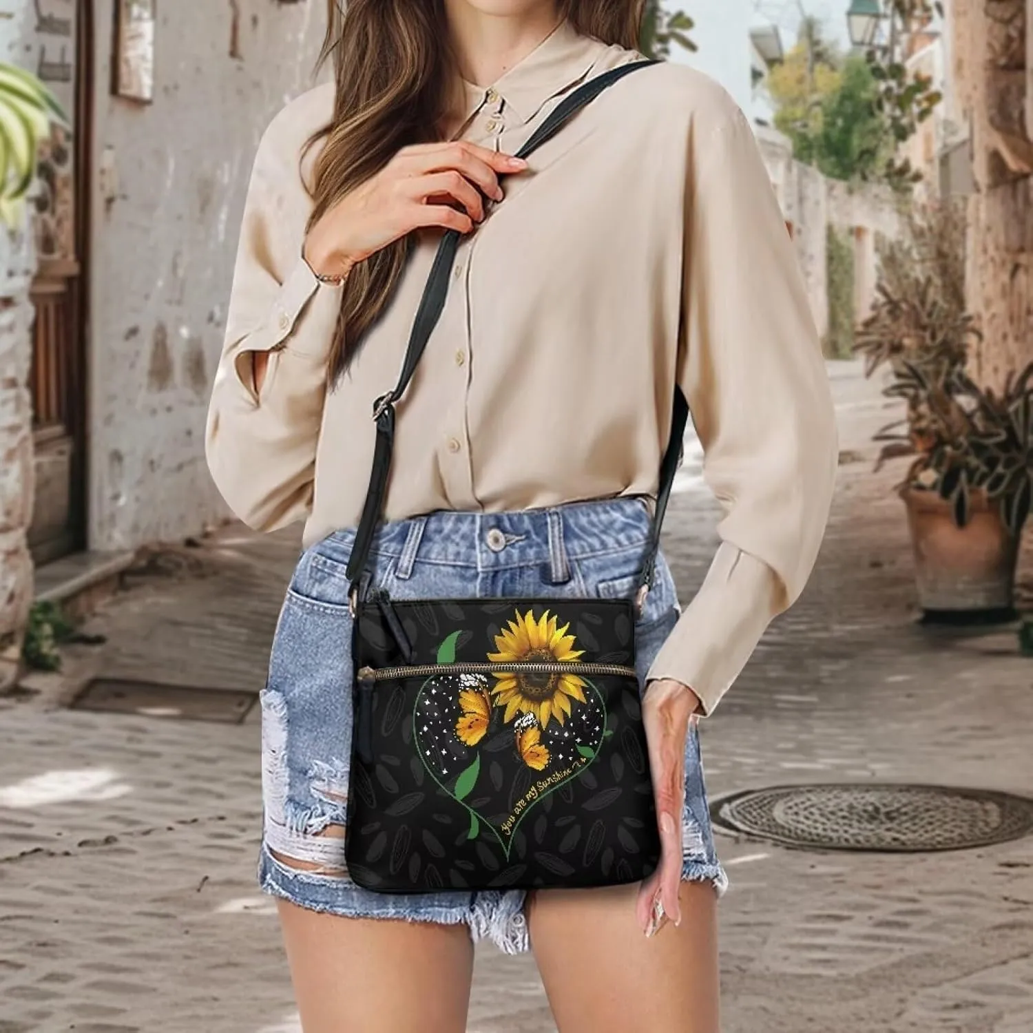 Women Hobo Bag Crossbody Shoulder Purse Multi Pocket Satchel Handbag with Adjustable Strap