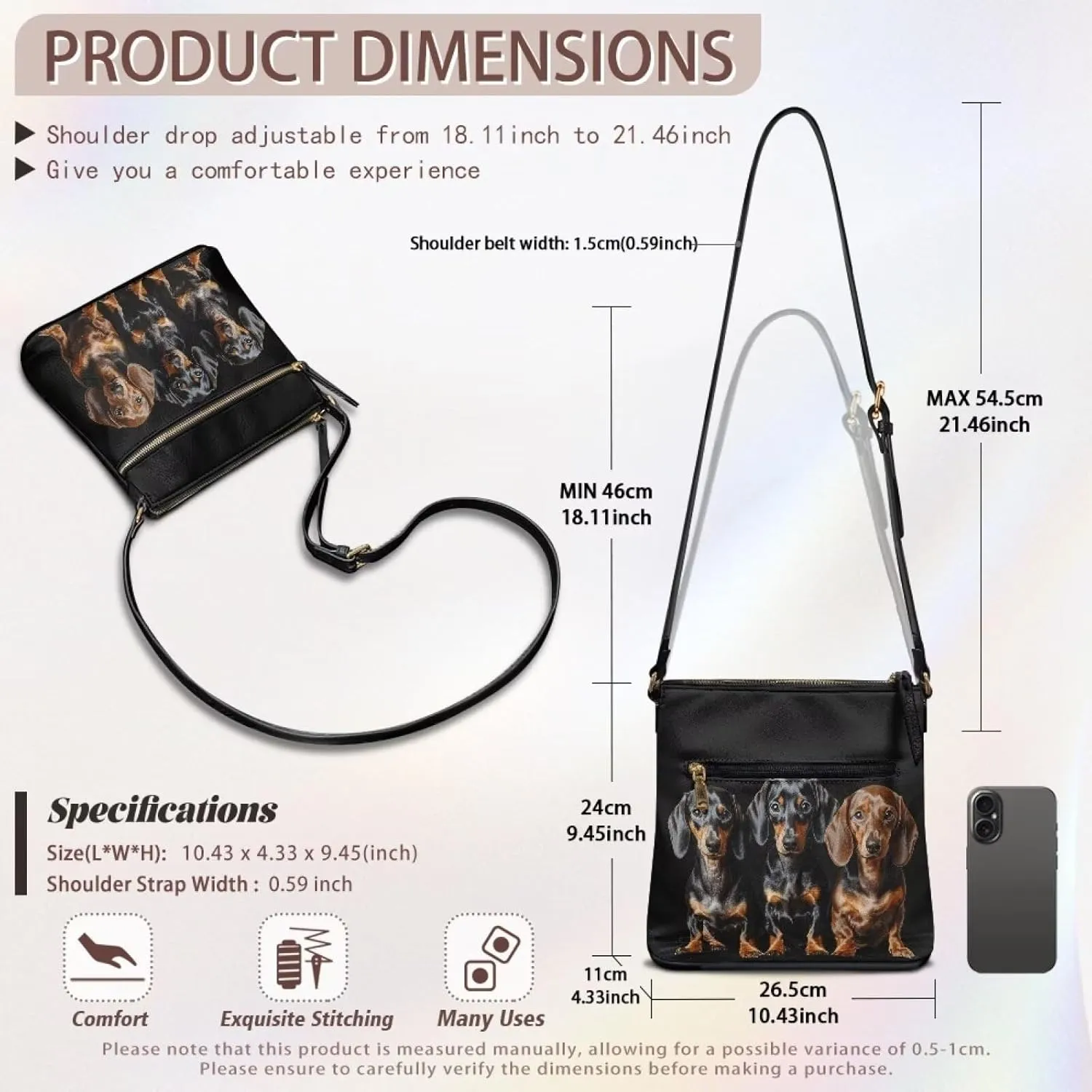 Women Hobo Bag Crossbody Shoulder Purse Multi Pocket Satchel Handbag with Adjustable Strap