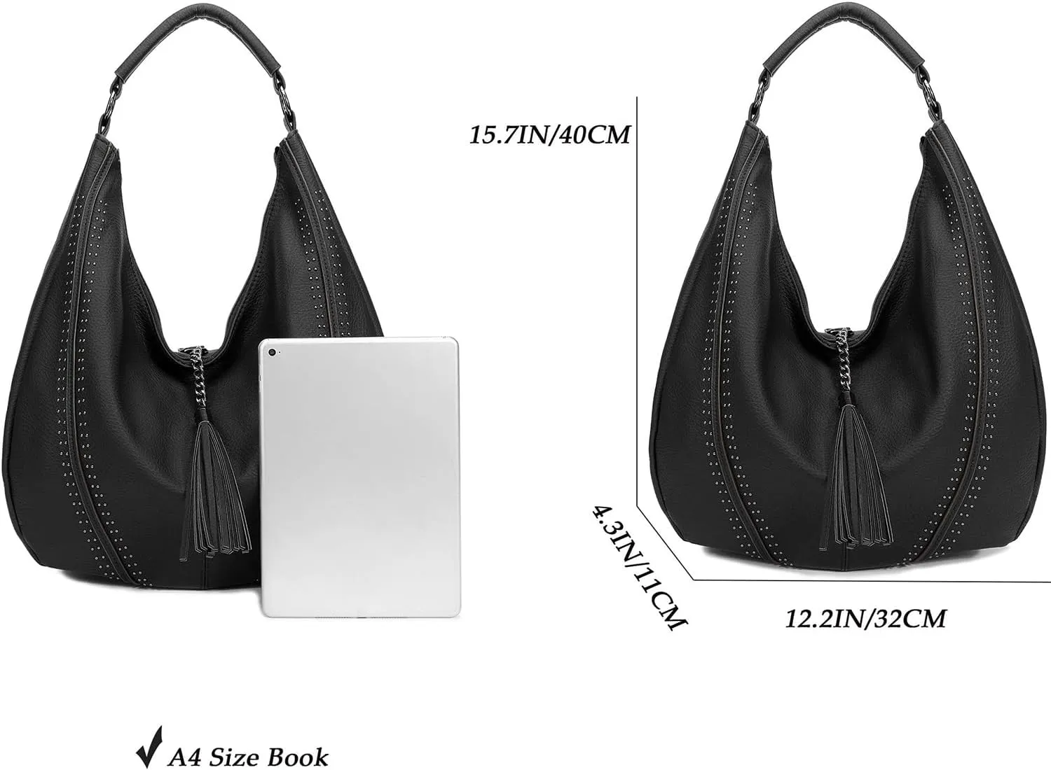 Women Hobo Bags Oversized Leather Handbags PU Crossbody Shoulder Totes Winter Stylish Purses