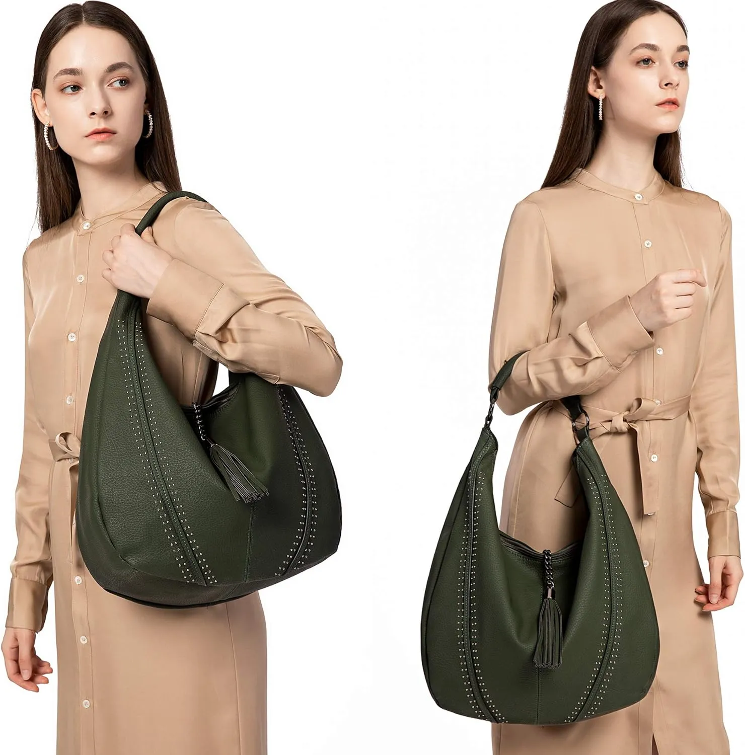 Women Hobo Bags Oversized Leather Handbags PU Crossbody Shoulder Totes Winter Stylish Purses