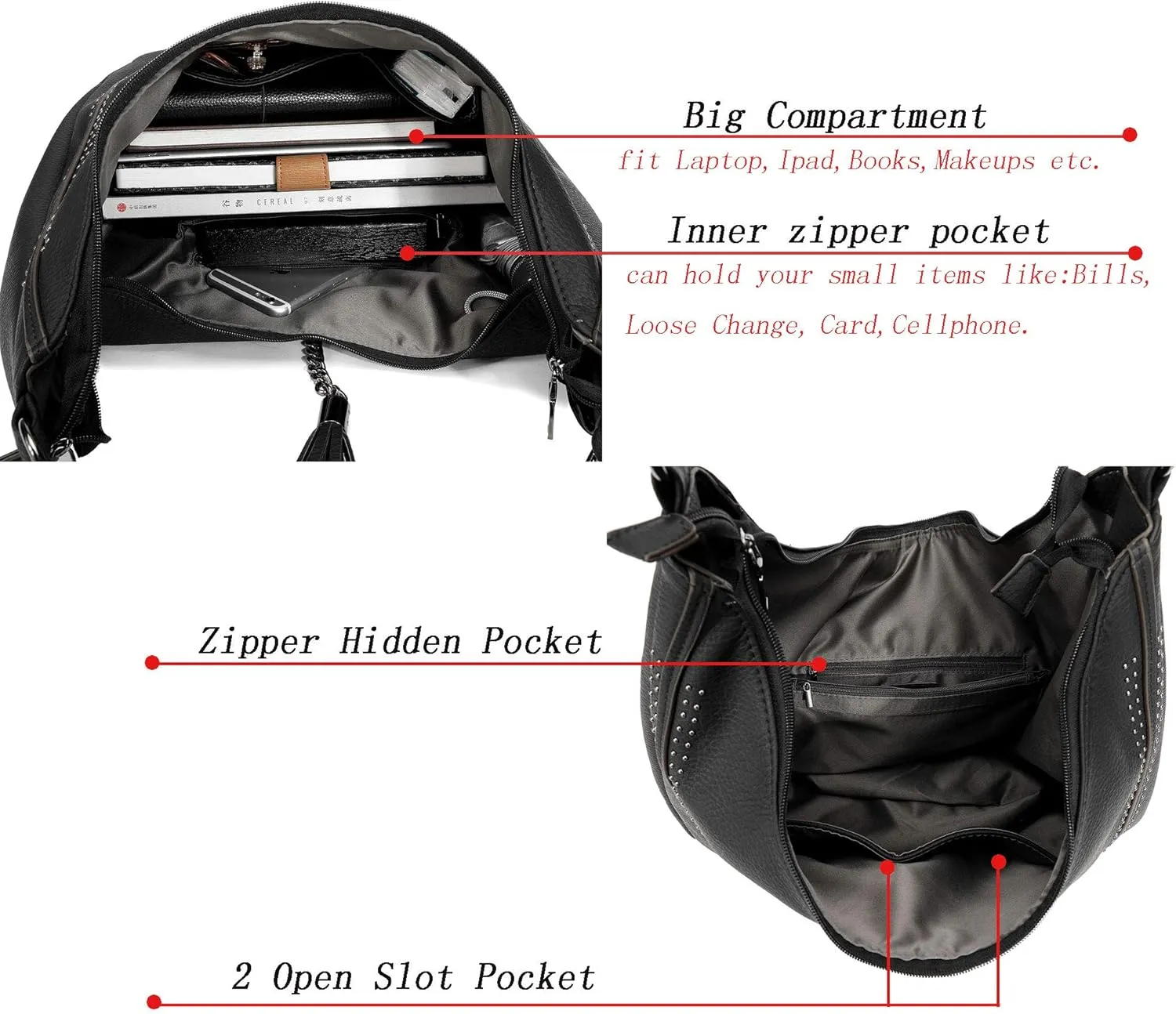 Women Hobo Bags Oversized Leather Handbags PU Crossbody Shoulder Totes Winter Stylish Purses