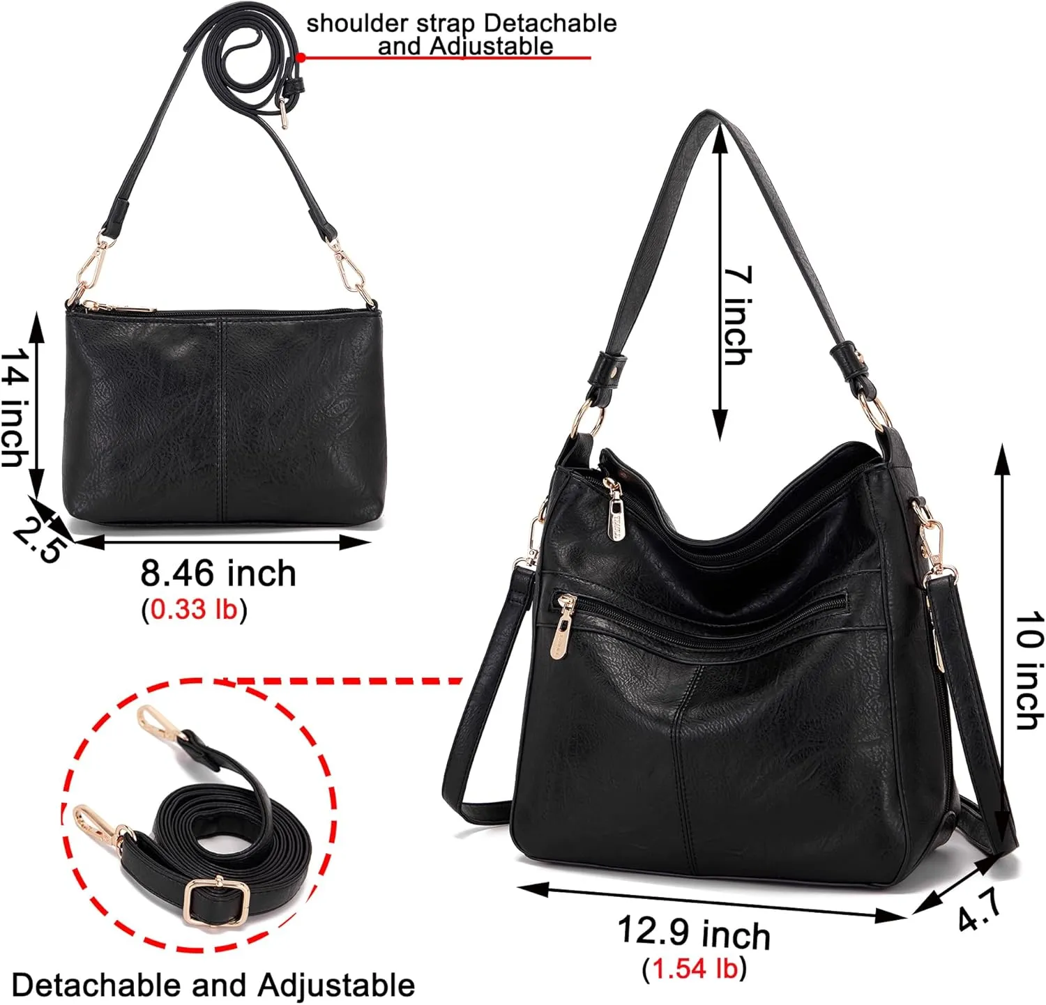 Women Large Crossbody Bags Ladies Satchel Shoulder Handbags Purse and Wallet Set for Women Totes Hobo Purses
