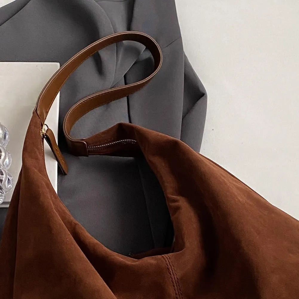 Women Leather Shoulder Bag Versatile Hobo Bag and Clutch Casual 2pcs Shoulder Bag and Handbag Set Satchel Hobo Bag