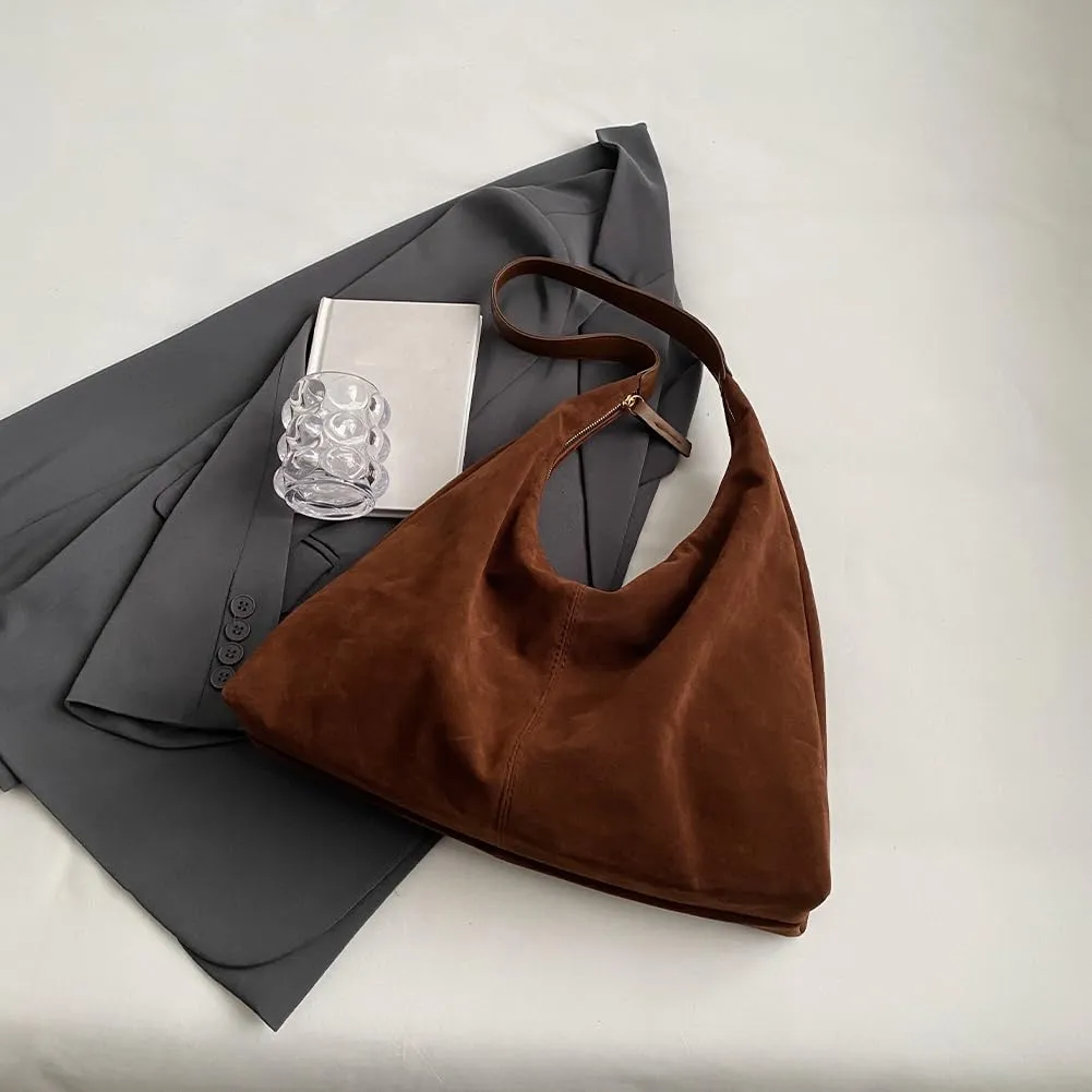 Women Leather Shoulder Bag Versatile Hobo Bag and Clutch Casual 2pcs Shoulder Bag and Handbag Set Satchel Hobo Bag