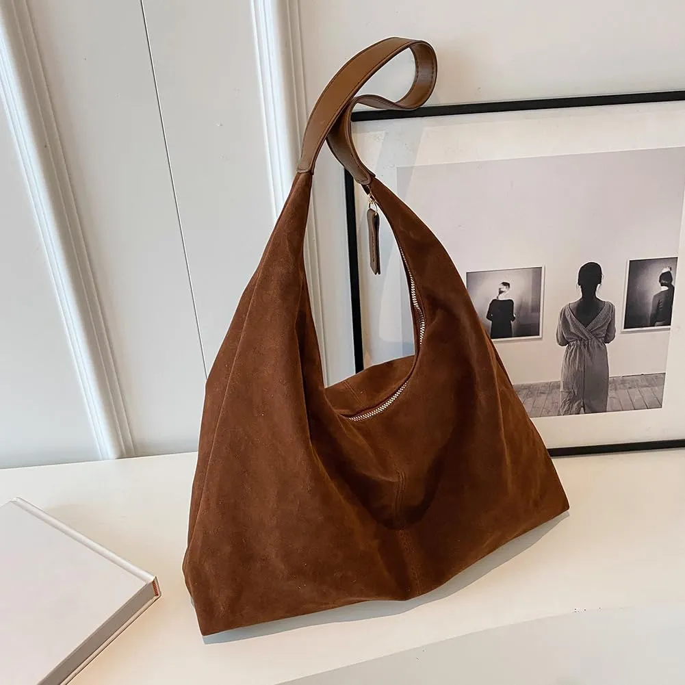 Women Leather Shoulder Bag Versatile Hobo Bag and Clutch Casual 2pcs Shoulder Bag and Handbag Set Satchel Hobo Bag