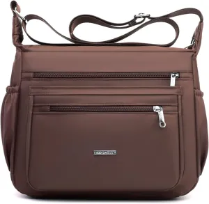 Women Shoulder Handbag Crossbody Bag Nylon Waterproof Roomy Multiple Pockets Bag Tote Top Handle Satchel