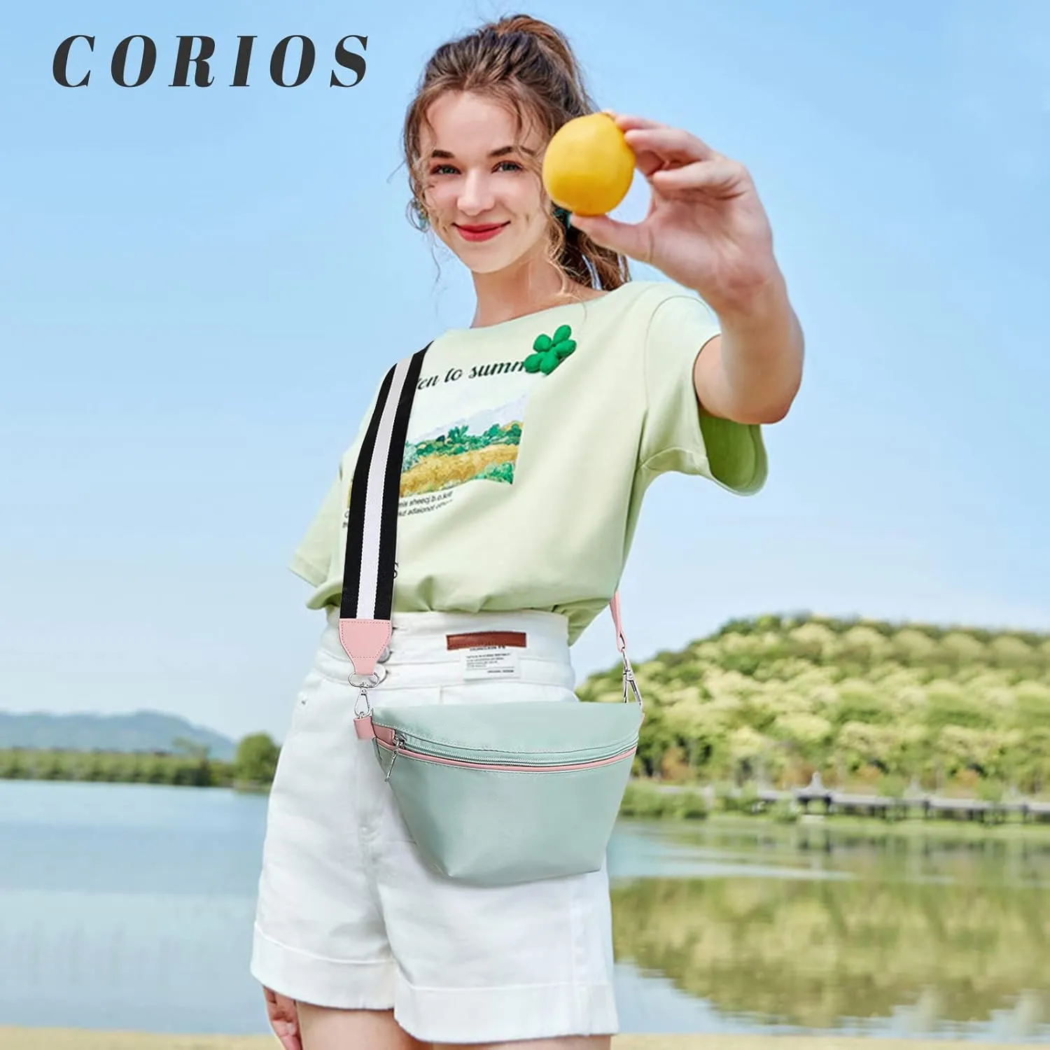 Women Shoulder Sling Bag Nylon Chest Purses Waterproof Lightweight Crossbody Bag