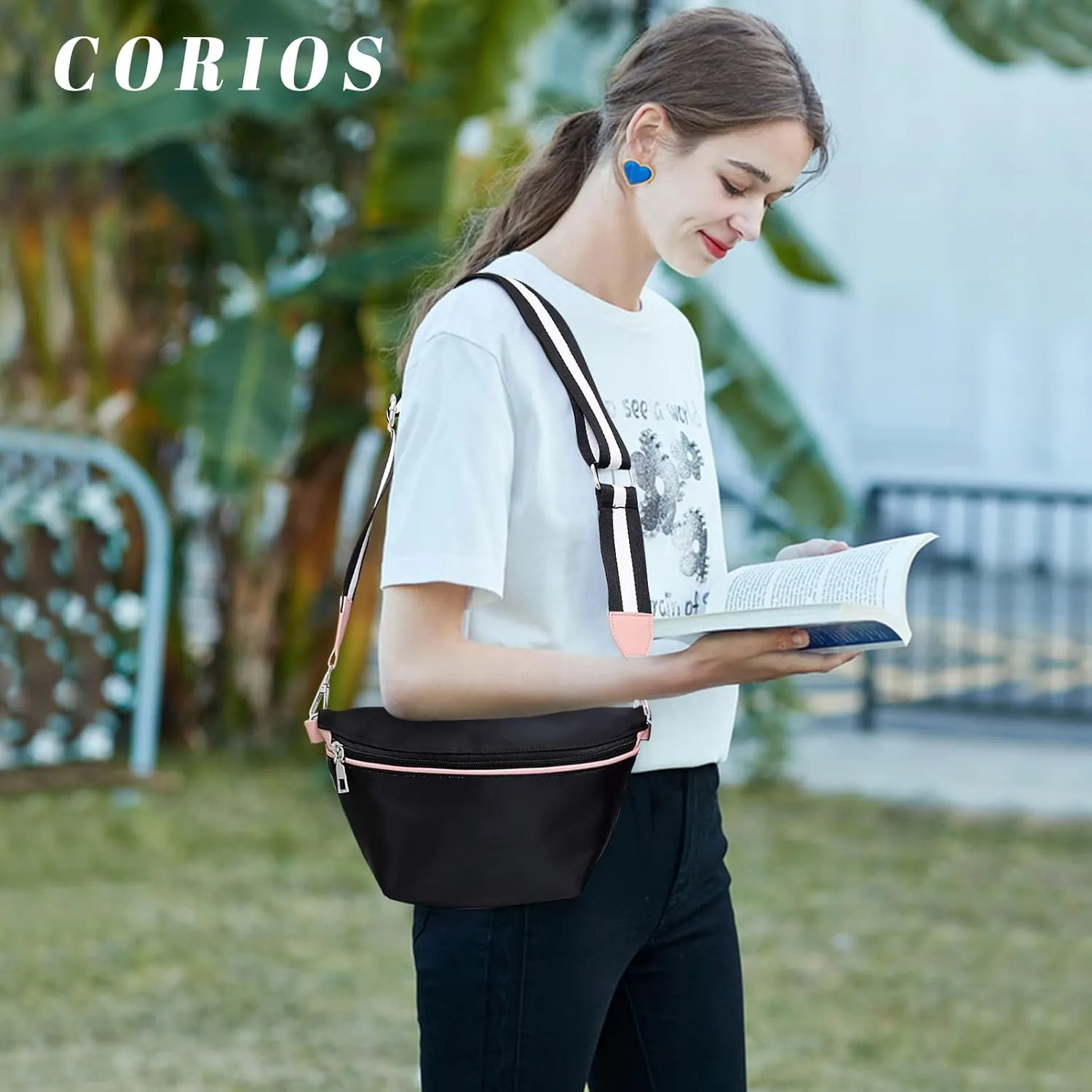 Women Shoulder Sling Bag Nylon Chest Purses Waterproof Lightweight Crossbody Bag