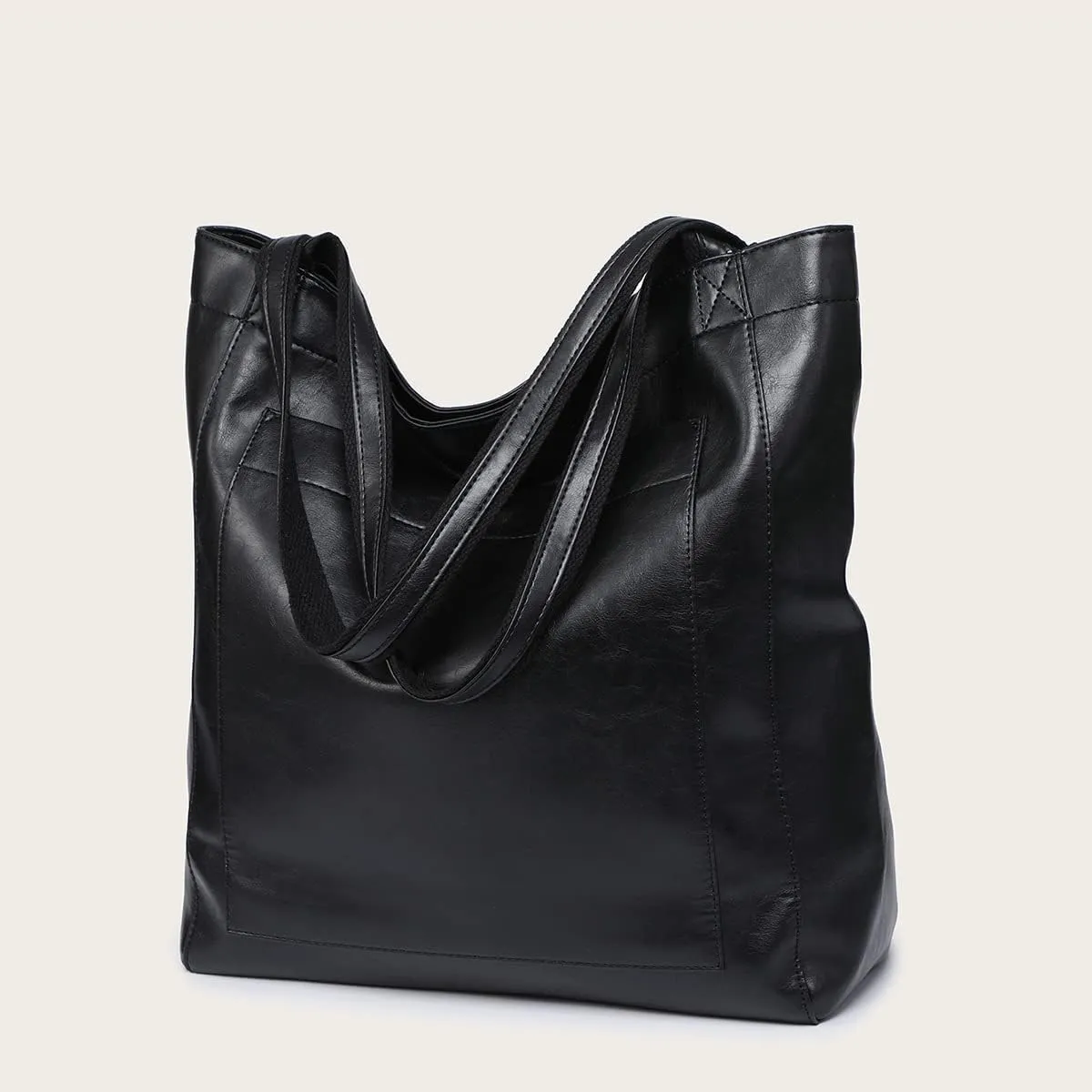 Women Slouchy Tote Large Capacity Shoulder Purses Retro PU Leather Handbag Tote Bags Travel Purse Shopper Weekender Bag