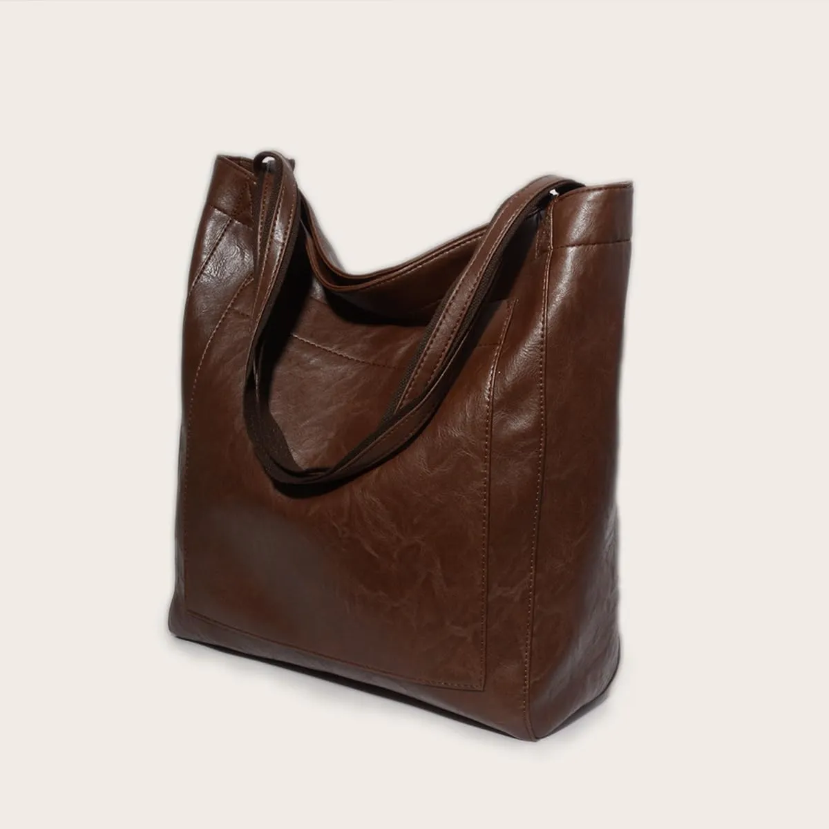 Women Slouchy Tote Large Capacity Shoulder Purses Retro PU Leather Handbag Tote Bags Travel Purse Shopper Weekender Bag