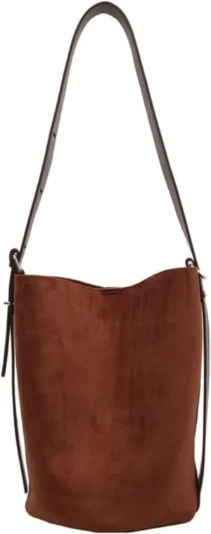 Women Suede Bucket Shoulder Bag Fashion Vegan Leather Slouchy Hobo Bag Office Tote Handbag Crossbody Designer Purse