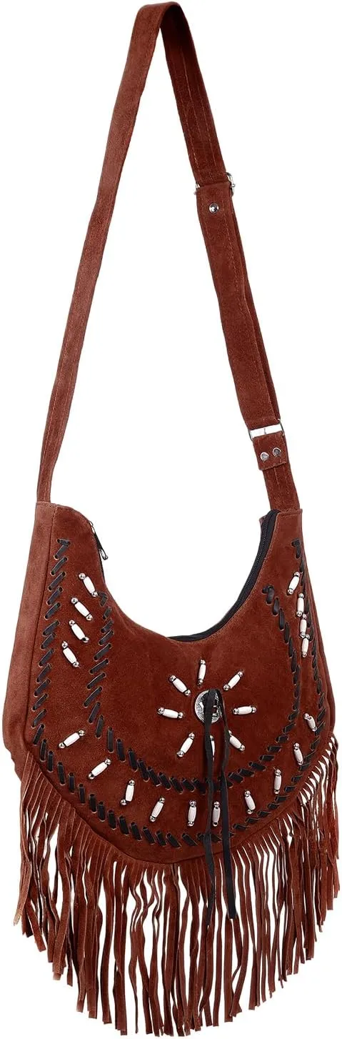 Women Western Fringe Purse with Adjustable Straps