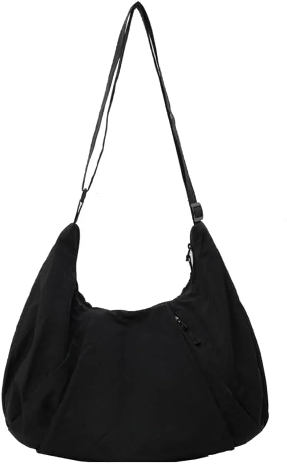 Womens Casual Nylon Shoulder Bag Large Canvas Crossbody Bag Totes Dumpling Handbag Top Handle Purse Work