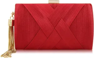 Women's Elegant Tassel Evening Bag Clutch Purse for Bride Wedding Prom Night Out Party