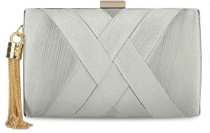 Women's Elegant Tassel Evening Bag Clutch Purse for Bride Wedding Prom Night Out Party