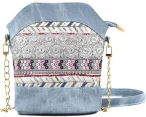Women's Ethnic Style Embroidered Crossbody Bag | Chain Shoulder Mobile Phone Bucket Bag