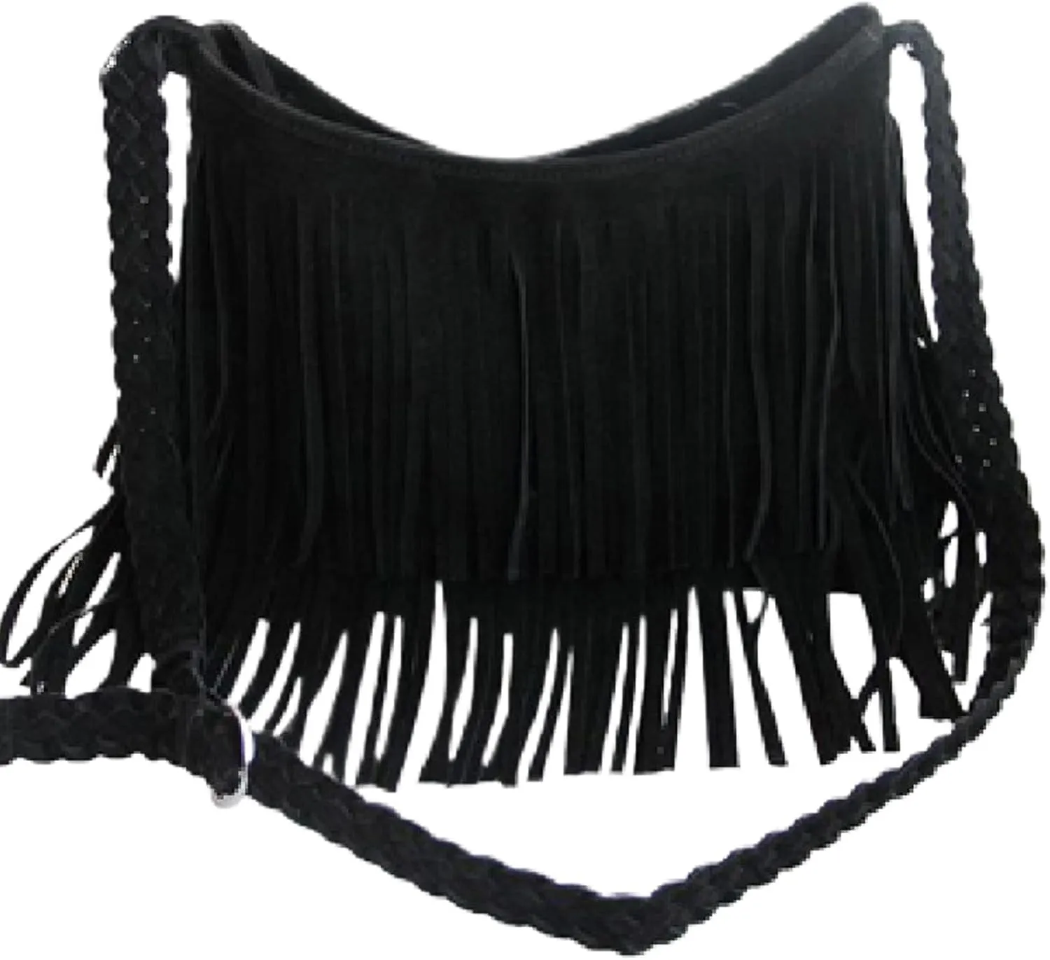 Women's Frosted Suede Tassel Shoulder Bag Fashion Retro Fringe Messenger Bag for Party Travel Dating