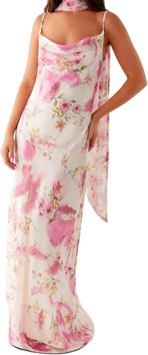 Women's Halter Bodycon Dress Cowl Neck Tie Backless Maxi Dresses Y2k Formal Cocktail Going Out Beachwear