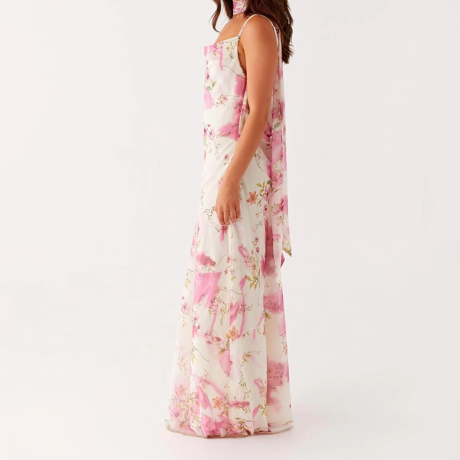 Women's Halter Bodycon Dress Cowl Neck Tie Backless Maxi Dresses Y2k Formal Cocktail Going Out Beachwear