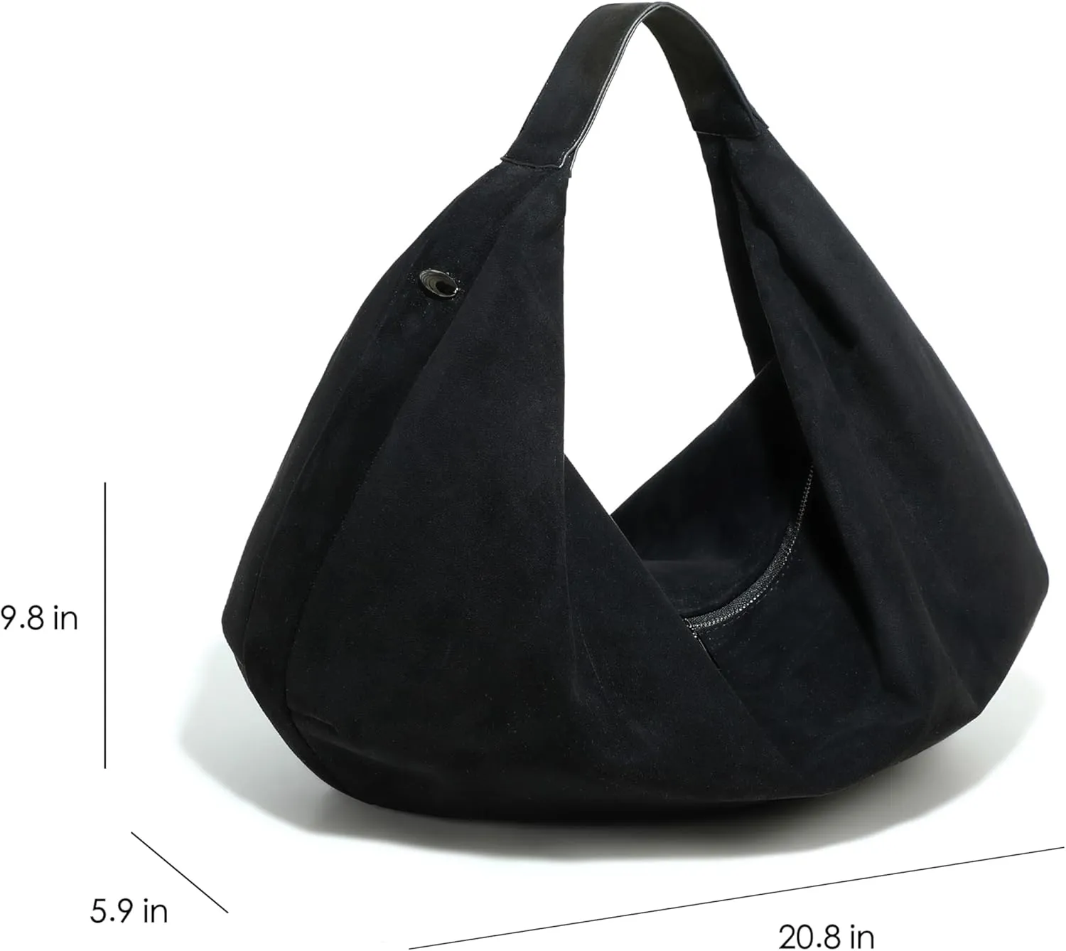 Women's Large Slouchy Crescent Suede Hobo Tote Shoulder Bag