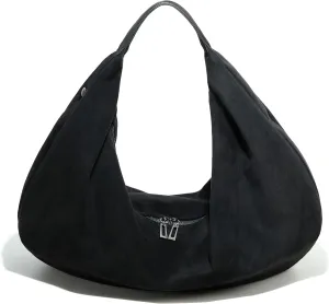 Women's Large Slouchy Crescent Suede Hobo Tote Shoulder Bag
