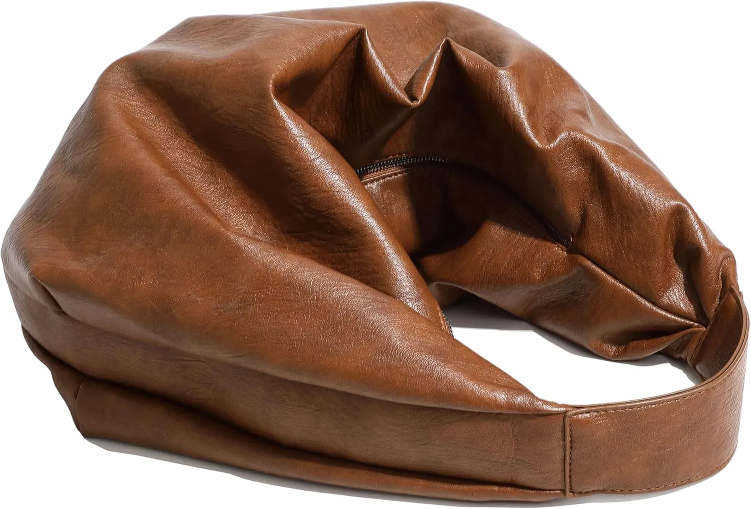 Women's Large Soft Vegan Leather Slouchy Crescent Hobo Tote Shoulder Bag