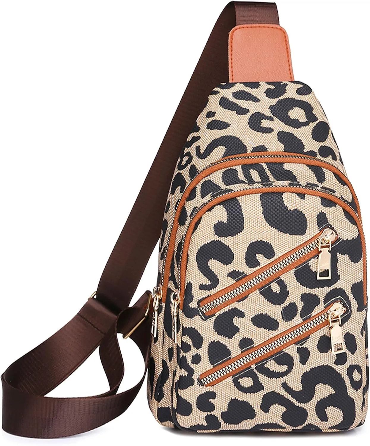 Women's Leopard Chest Bag Sling Bag for Women Sling Crossbody Bag Chest Backpack Bag Satchel Daypack Purse