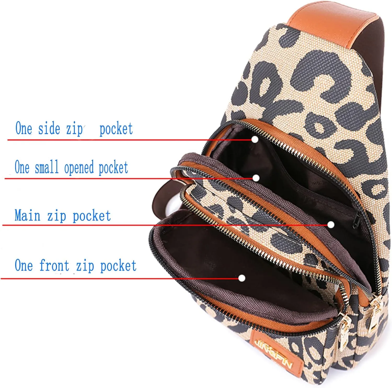 Women's Leopard Chest Bag Sling Bag for Women Sling Crossbody Bag Chest Backpack Bag Satchel Daypack Purse