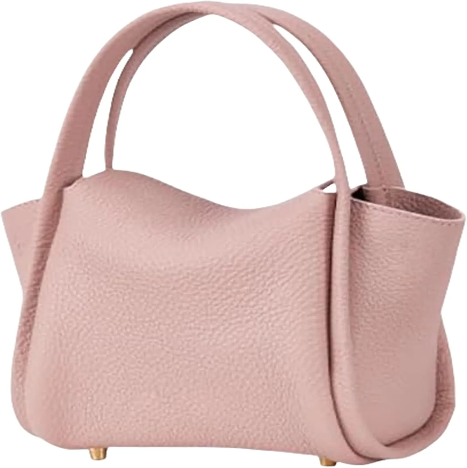 Womens Mini Cowhide Leather Bucket Bag Classic Shoulder Light Handbag Crossbody Fashion Wallet Slouchy High end Satchel