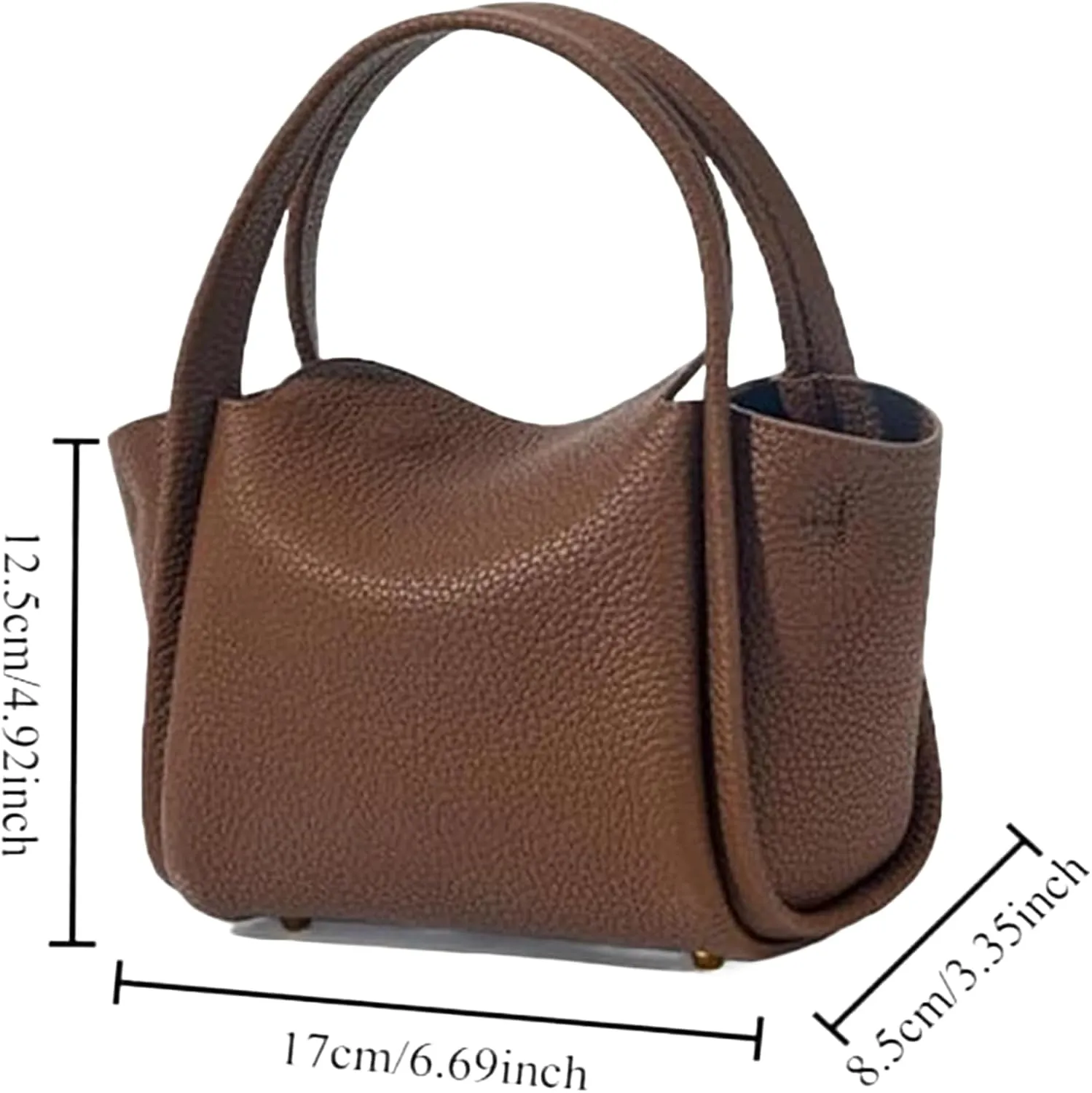 Womens Mini Cowhide Leather Bucket Bag Classic Shoulder Light Handbag Crossbody Fashion Wallet Slouchy High end Satchel