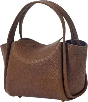 Womens Mini Cowhide Leather Bucket Bag Classic Shoulder Light Handbag Crossbody Fashion Wallet Slouchy High end Satchel