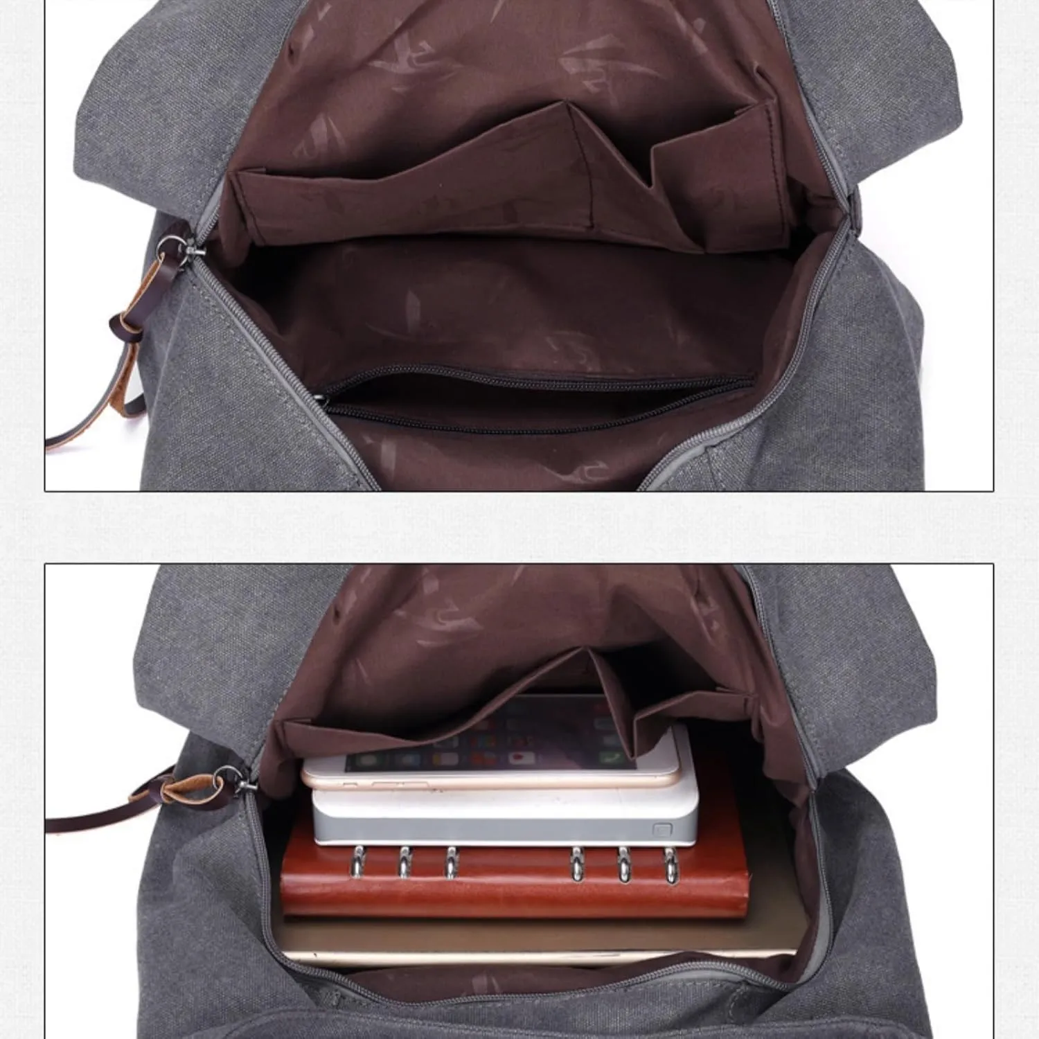 Women's Multi-pocket Canvas Shoulder Bag Fashion Cotton Canvas Totes Purses Casual Top Handle Handbags Hobo Bags