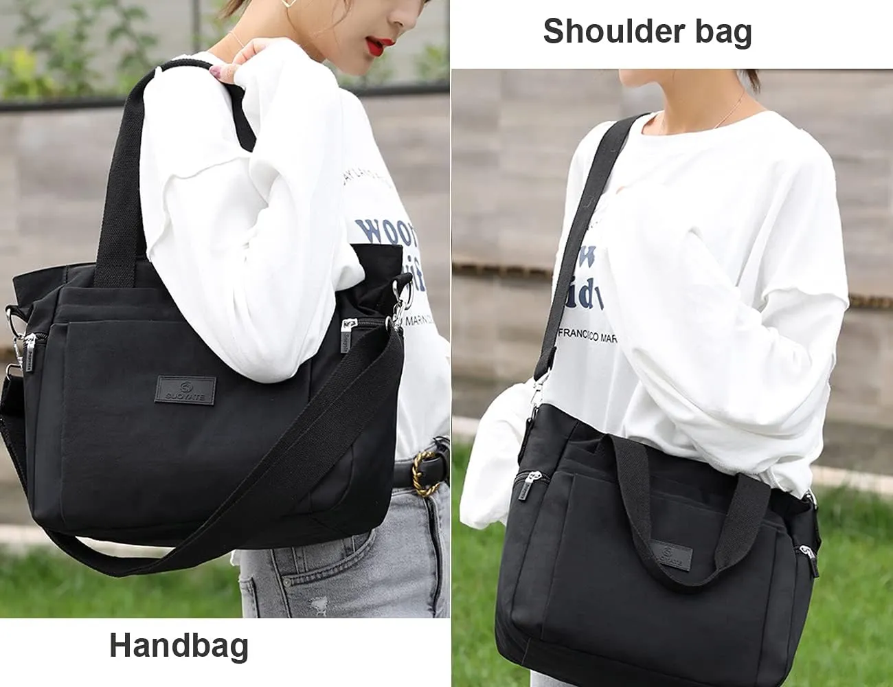 Women's Nylon Handbags Shoulder Bags Ladies Casual Top Handle Handbag Shopper Tote Purse
