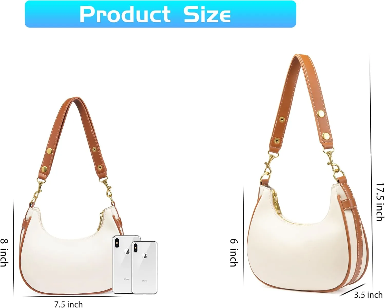 Women's saddle bag, single shoulder bag with adjustable shoulder straps