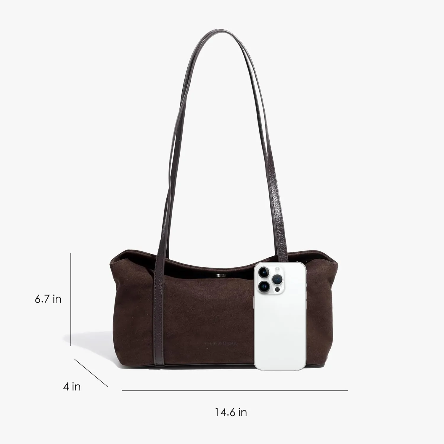 Women's Slouchy East West Hobo Suede Shoulder Bag