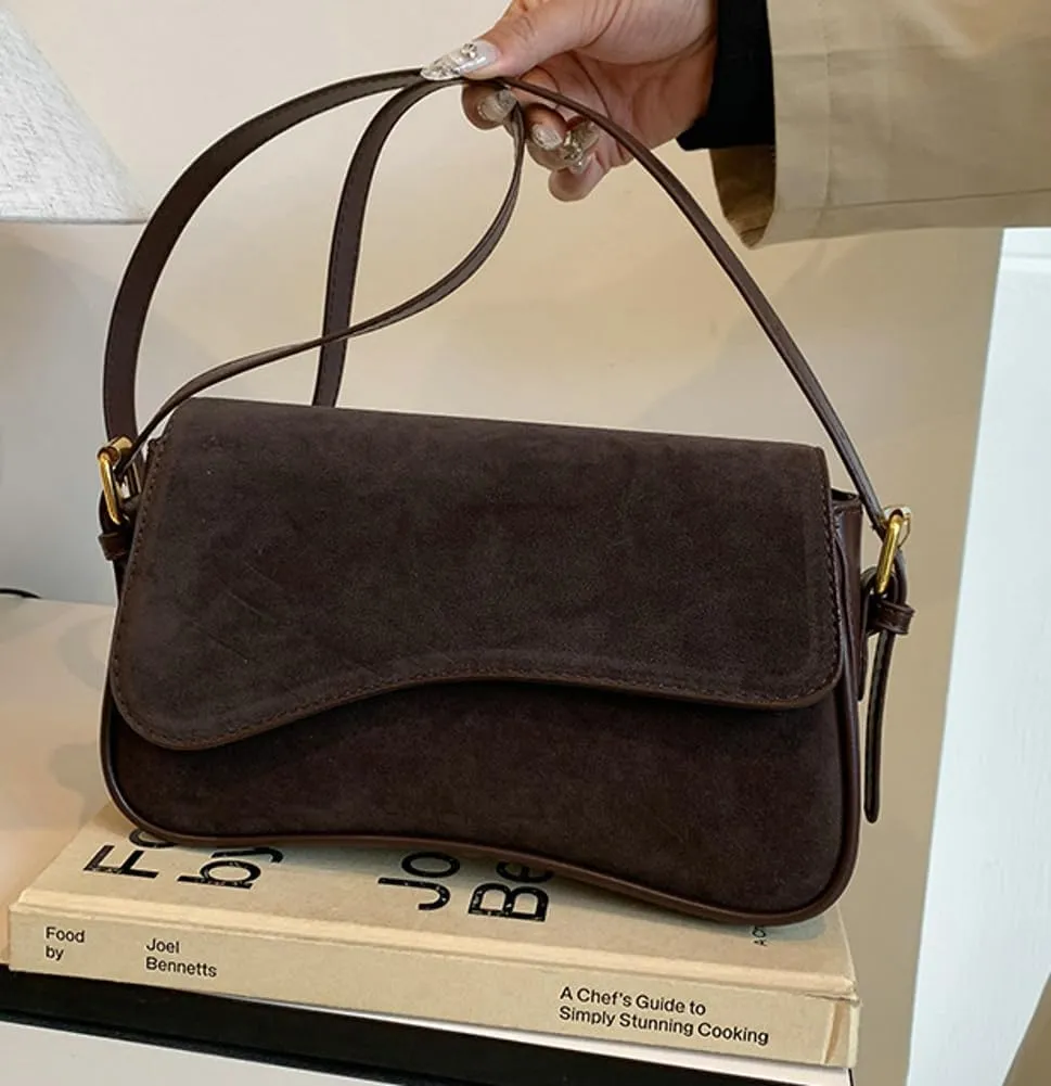Women’s Suede Hobo Shoulder Bag Retro Winter Fall Tote Handbags 2024 Crossbody Bag Underarm Bags for Travel Work