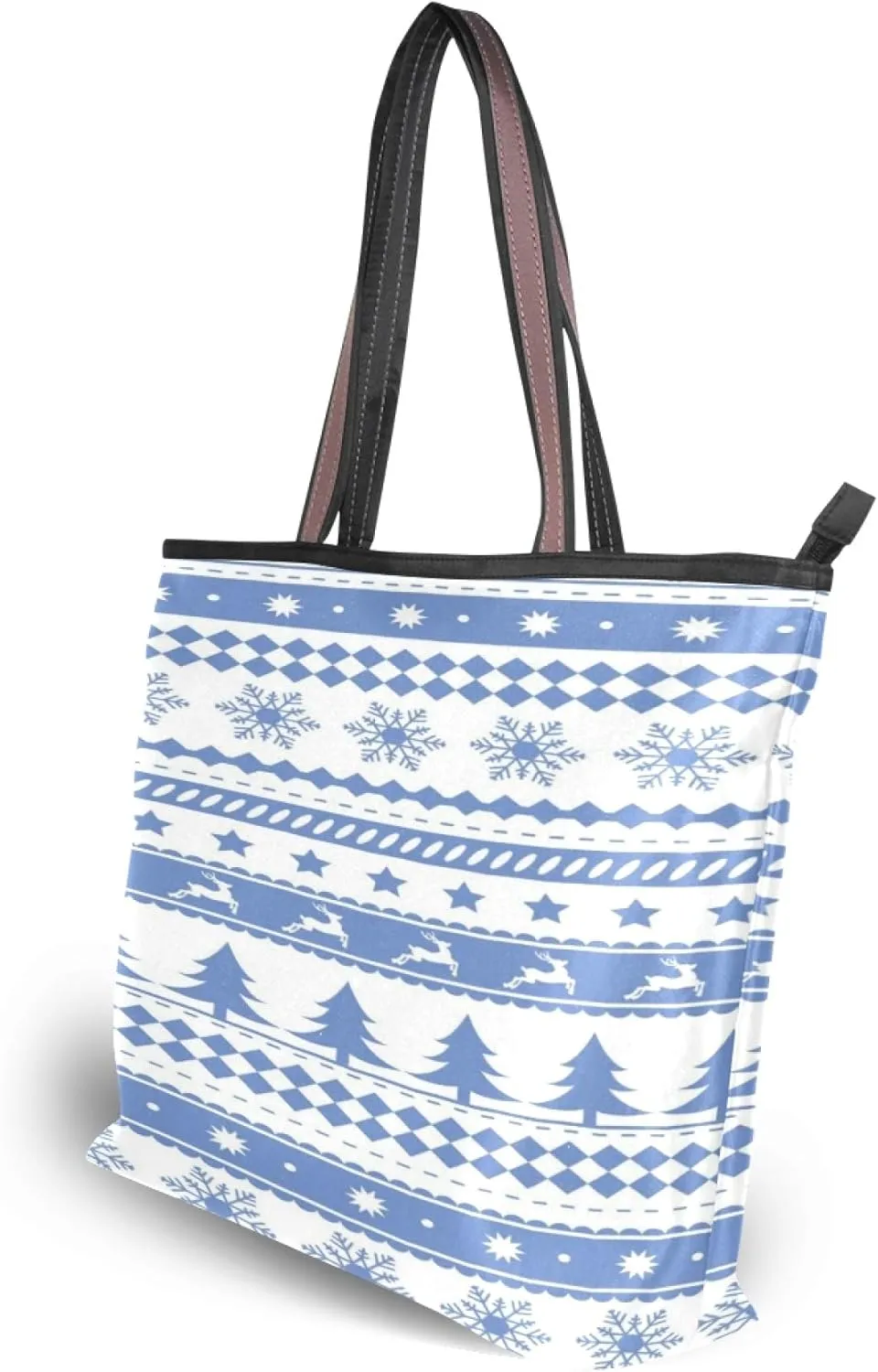 Womens Tote Handbags Black White Cat Tote Bag with Zipper Ladies Tote Shoulder bag