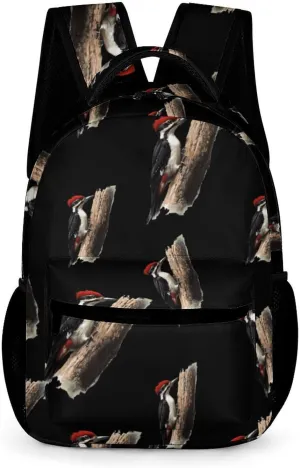 Woodpecker Casual Backpack Travel Laptop Cute Basic Shoulder Bag for Work Women & Men