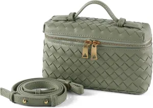 Woven Shoulder Bags for Women, Crossbody Bag Cute Satchels Clutch Purses Top-Handle Tote Handbag