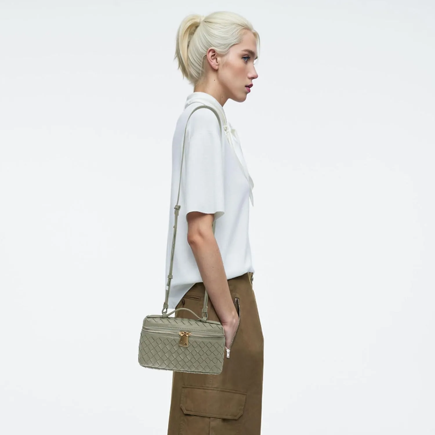 Woven Shoulder Bags for Women, Crossbody Bag Cute Satchels Clutch Purses Top-Handle Tote Handbag