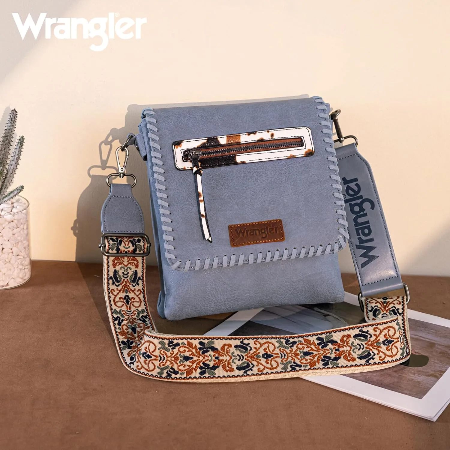 Wrangler Crossbody Bags for Women Vintage Hand Woven Shoulder Purse