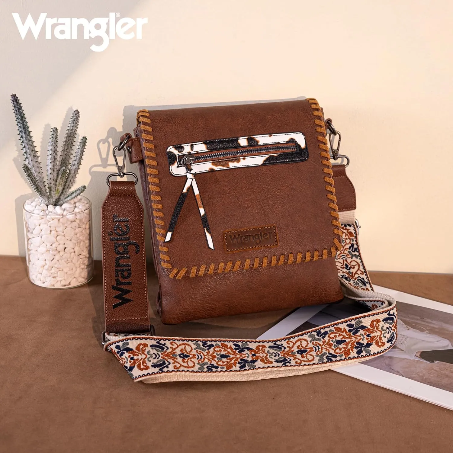 Wrangler Crossbody Bags for Women Vintage Hand Woven Shoulder Purse